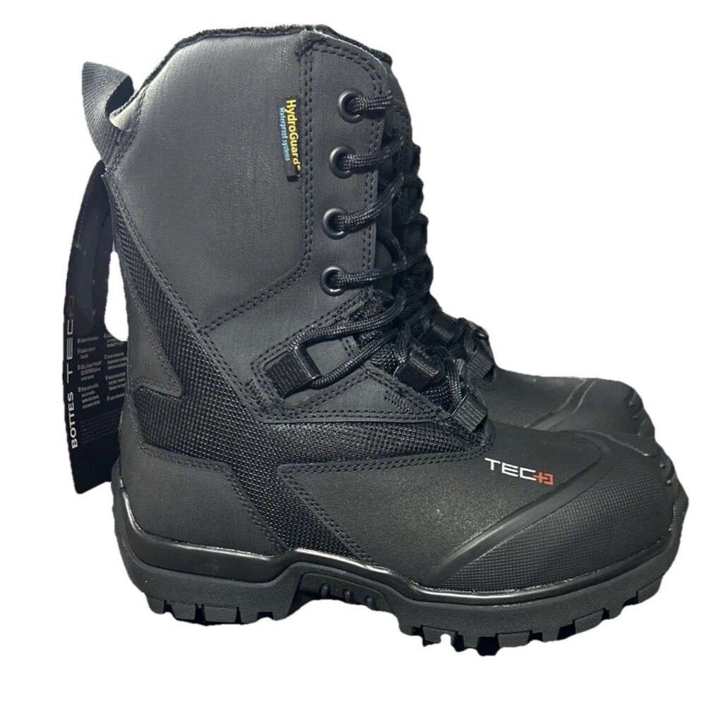 Ski-Doo Tec Snowmobile Boots Unisex Size 5 Black Skidoo Steel Toe